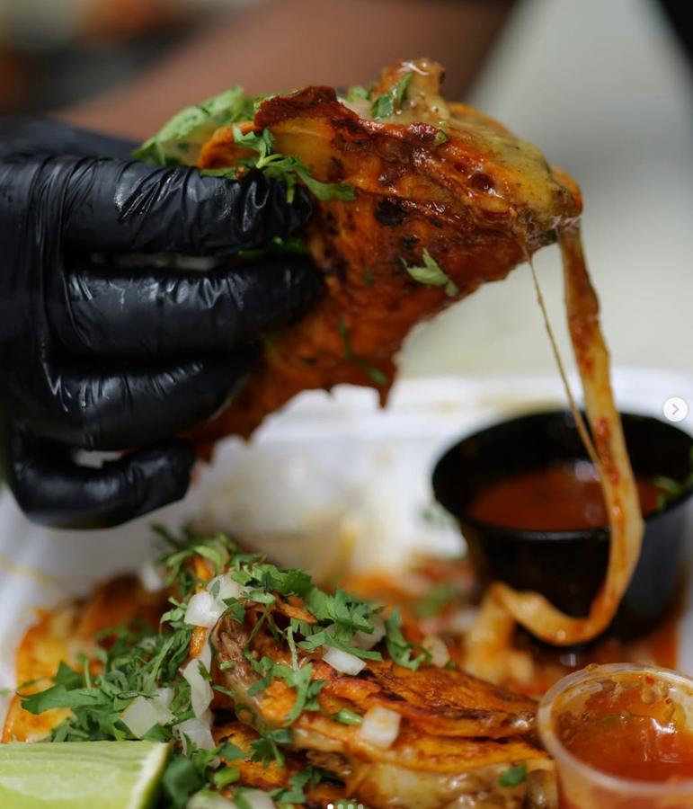 Birria cheese pull — Los Antojitos content